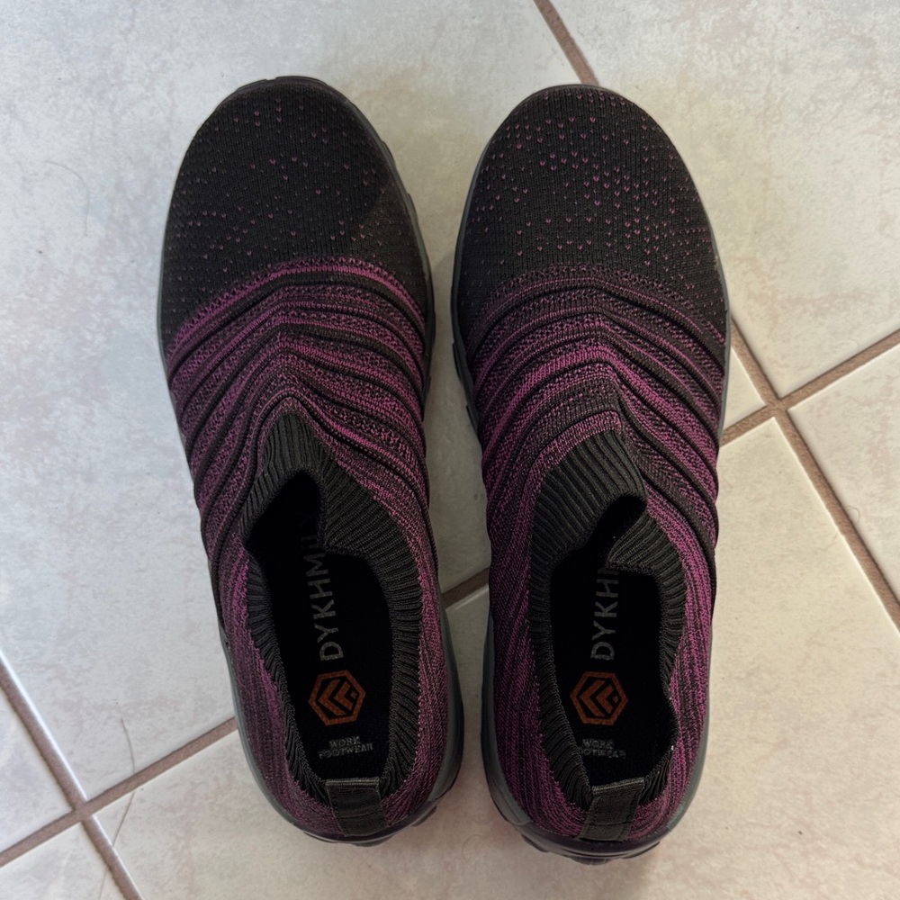 Steel Toe Women's Black and Purple Slip-On Shoes. EUC Size 38 Make Me An Offer
